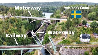 Swedish Dalsland Canal  Europes one of the most beautiful waterways  Håverud 2021  Drone [upl. by Arrotal]