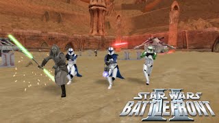 Star Wars Battlefront 2 2005 Geonosis Petranaki Arena Map Mod  Conquest Clone Wars [upl. by Bork]