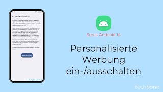 Personalisierte Werbung einschalten oder ausschalten Android 14 [upl. by Anoniw]