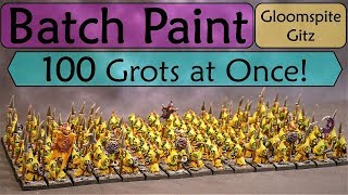 Gloomspite Gitz Batch Painting Efficient Painting of 100 Moonclan Grots to Tabletop Quality [upl. by Olotrab]