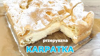 Najlepsza Karpatka  wysoka obłędnie pyszna 👌prosty przepis na dużą blachę 👍 idealne ciasto parzone [upl. by Schulein671]