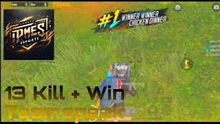 Last Zone 13 Kill  Win amp TeamSpeak Pubg Mobile Scrim Gameplay  PMES ESPORTS [upl. by Itnava702]