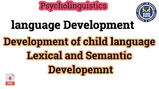 Semantic development of language [upl. by Okier]