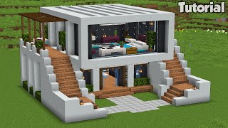 Minecraft How to Build a Modern House Tutorial Easy 35 Interior video in the Description [upl. by Hsan]