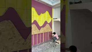 Design and Manufacturing Process of Rockery Background Wall Carpentry skilledworkers shorts [upl. by Dredi]