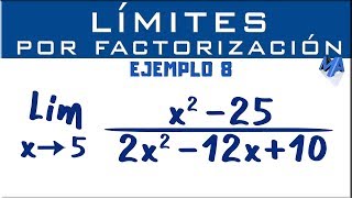 Solución de límites por factorización  Ejemplo 8 [upl. by Justina334]