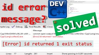 SOLVED Error Id Returned 1 Exit Status On DEV C [upl. by Orfield]