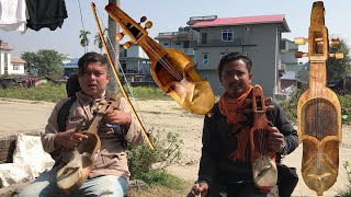 Sarangi Version  Aakasaima Chil Ho Ki Besara  Kalo Keshma Reli Mai [upl. by Nosydam892]