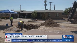 Water line break causes sinkhole in Lower Valley [upl. by Saw855]