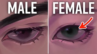 DRAW MALE AND FEMALE EYES THIS WAY [upl. by Norvall906]