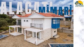 Kuşadası Karaovada Doğalgazlı Bölgede Alaçatı Mimari Satılık Villa 138 [upl. by Aleak183]