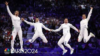 Italy snatches gold from rival France in womens team epee  Paris Olympics  NBC Sports [upl. by Adiaros587]