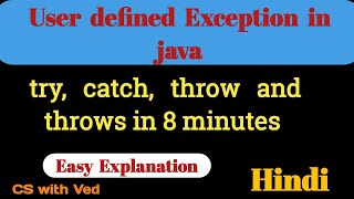 User defined Exception in java trycatch throw and throws class [upl. by Rego]