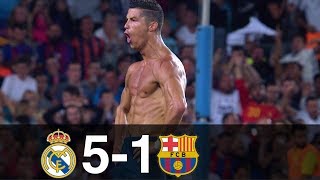 Real Madrid vs Barcelona 51 Goals amp Highlights w English Commentary Spanish Supercup 2017 HD 1080p [upl. by Cyndie]