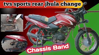 rear jhula fitting TVs sport  bike rear chimta change chassis band tvssport RAJUbikemechanic [upl. by Alli429]