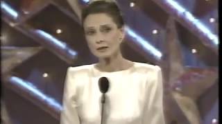 Audrey Hepburn Wins Cecil B Demille Award  Golden Globes 1990 [upl. by Akeihsal]