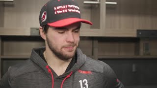 Hischier Haula Lindy Ruff Following 52 Loss to Bruins [upl. by Yeltnarb625]