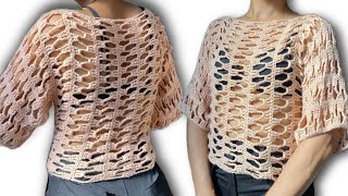 Crochet conmigo Blusa tejida en crochet [upl. by Nonnad377]