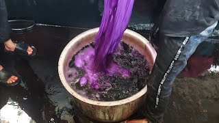 fabric dyeing levender color  fabric dyeing process [upl. by Stuckey]