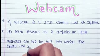 10 lines on Webcam in EnglishEssay on Webcam in EnglishEssay on Webcam 10 lines in English [upl. by Cohin]