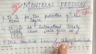 Montreal Protocol with handwritten notes and simple explanation ntaugcnet preparation paper1 [upl. by Fortuna]