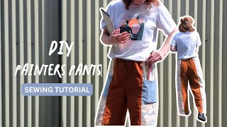 Sewing Tutorial DIY Utility Painter Pants  Make a sewing pattern from pants you already own [upl. by Jerol603]