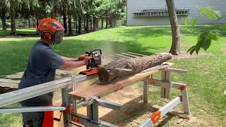 Milling Cherry Logs Logosol F2 Plus and Stihl MS 661 [upl. by Enaira]