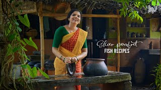 Pomfret Fish Recipes  Kerala Style Fish Curry  Steamed Fish in Banana Leaves  Village Lifestyle [upl. by Rasla]