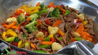 BEEF amp VEGETABLE SAUCE WITH WHITE RICE RECIPE  LET’S MAKE DINNER IN UNDER 30 MINUTES [upl. by Lertsek]