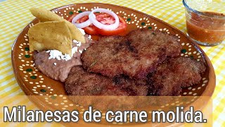 MILANESAS DE CARNE MOLIDA  RECETA DE MI MAMÁ  COCINA Y ALGO MÁS [upl. by Vesta]