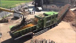 PTH 13001500 M Pezzolato drum wood chipper powered by CATERPILLAR 1150 Hp engine [upl. by Ahsiema]