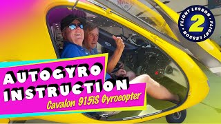 Second Gyrocopter Lesson AutoGyro Cavalon 915iS Complete Flight at Adventure Air Gyroplanes Rich [upl. by Maidy]