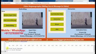 Secret Key Based Video Steganography  Project With Source Code  Video Steganography Using Matlab [upl. by Maggi]