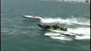 Small boat jumps BIG WAVE Pantera Boats Offshore Race [upl. by Ettenotna]