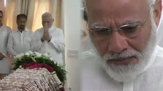 RIP Sushma Swaraj PM Modi pays last respect to exexternal affairs minister [upl. by Ynamad266]