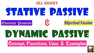 Stative Passive amp Dynamic Passive in English Grammar  Adjectival Passive amp Eventive Passive [upl. by Strickland217]