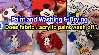 Fabric paint VS acrylic paint on clothesMachine WashingampDrying VS Handwash Hand Painted Clothes2020 [upl. by The]