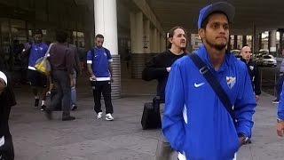 El Málaga CF ya descansa en Madrid [upl. by Ydnarb]