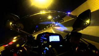 Kawasaki Ninja ZX6R 636 2013 Night Speeding with M4 GP Slip on Exhaust [upl. by Lenna]