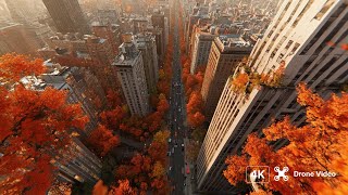 Dynamic drone footage of an urban scene  HDR Video  4K [upl. by Bouzoun]