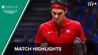 Federer vs Gasquet Highlights  Federer Wins The Davis Cup for Switzerland  ITF [upl. by Pasol]