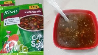 Easy veg manchow soup  Knorr vegetable instant manchow soup recipe  वेज मंचाओ सूप [upl. by Ahseal]