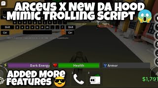 Arceus X New Da Hood Mimic Trolling Script 😱 [upl. by Ellison]