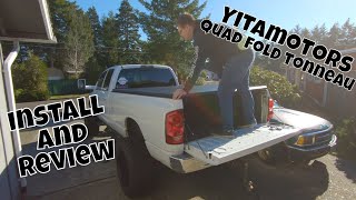 Yitamotors Quad Fold Tonneau Cover Install and Review [upl. by Skipton]