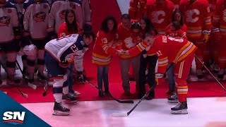 Flames Hold Emotional Ceremony For Johnny And Matthew Gaudreau [upl. by Nesta]