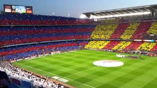 FC Barcelona  Real Madrid ESPECTACULAR el Camp Nou cantando el himno [upl. by Uthrop34]