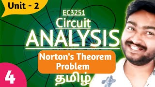 Nortons Theorem Problem in Tamil  Circuit Analysis EC3251 Unit 2 Nortons Theorem in Tamil [upl. by Aisetal]