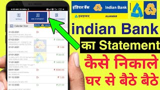 indian bank mini statement kaise nikale  indian bank ka statement kaise download kare [upl. by Ylek]