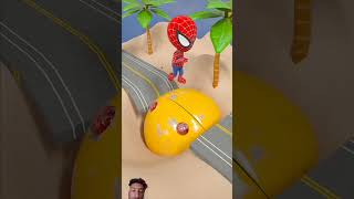 GTA V Weird Spidey vs SpiderGwen Crossing Giant Pacman in Bollards gta [upl. by Lutim]