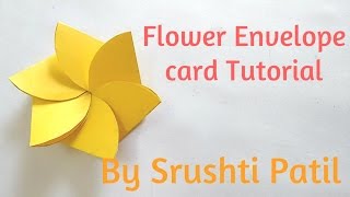 Flower envelope card Tutorial by Srushti patil [upl. by Ahsela]